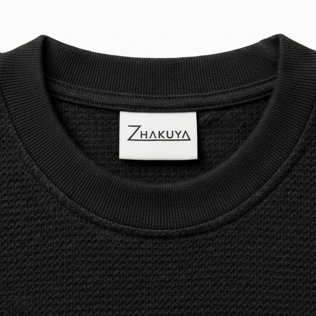 Black Waffle Boxy Collar — Zhakuya Light Label