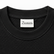 Black Waffle Boxy Collar — Zhakuya Light Label