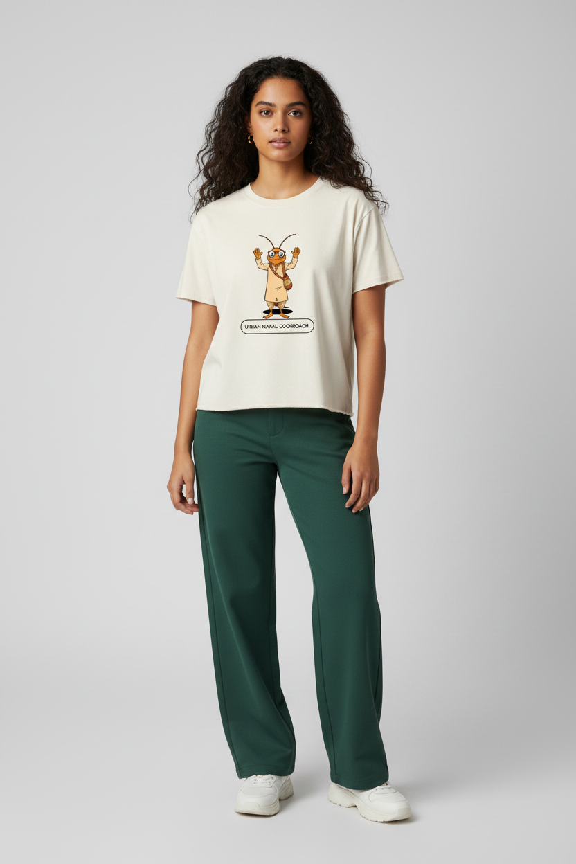 Female front view raw hem