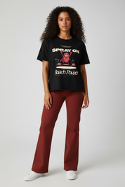 Female front view raw hem