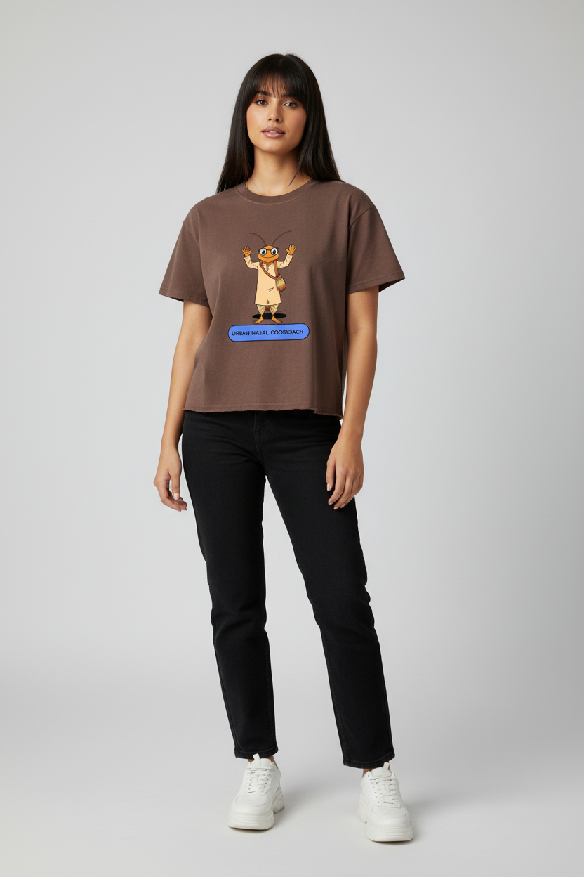 Female front view raw hem