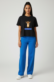 Female front view raw hem