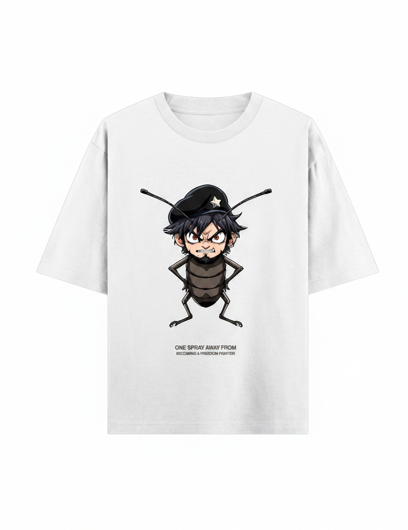 White Oversized Front view T-shirt only