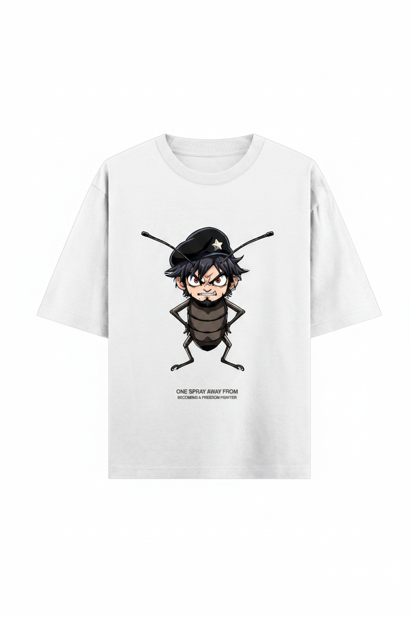 White Oversized Front view T-shirt only