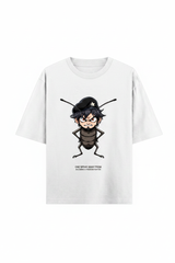 Cockroach Anime - ONE SPRAY AWAY FROM BECOMING A FREEDOM FIGHTER. (White Oversized Front view T-shirt only)