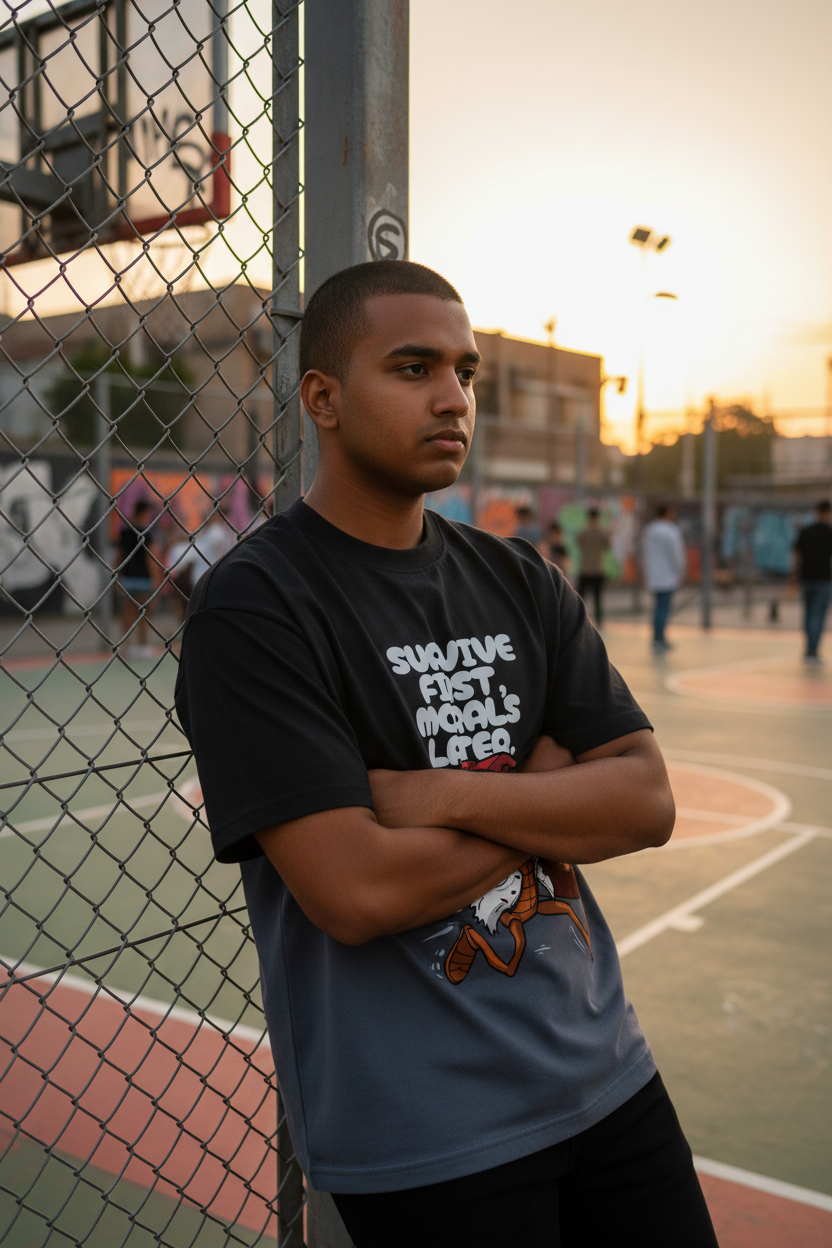 Lifestyle basketball court male