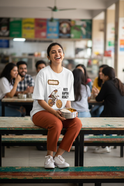 Lifestyle college canteen female