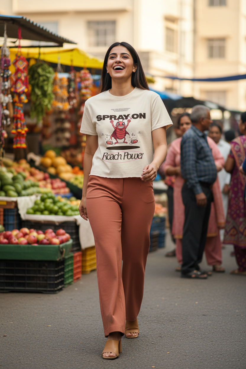 Lifestyle farmers market female raw hem