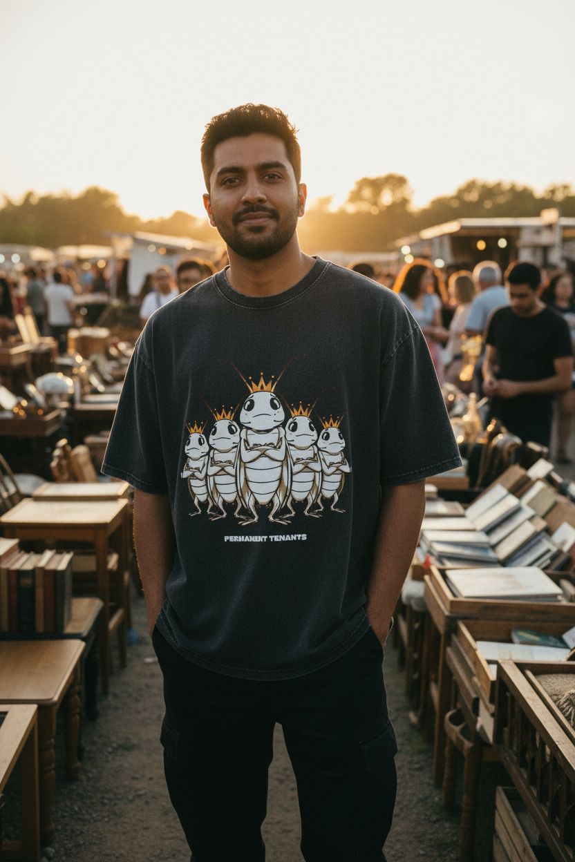 Lifestyle flea market dusk male