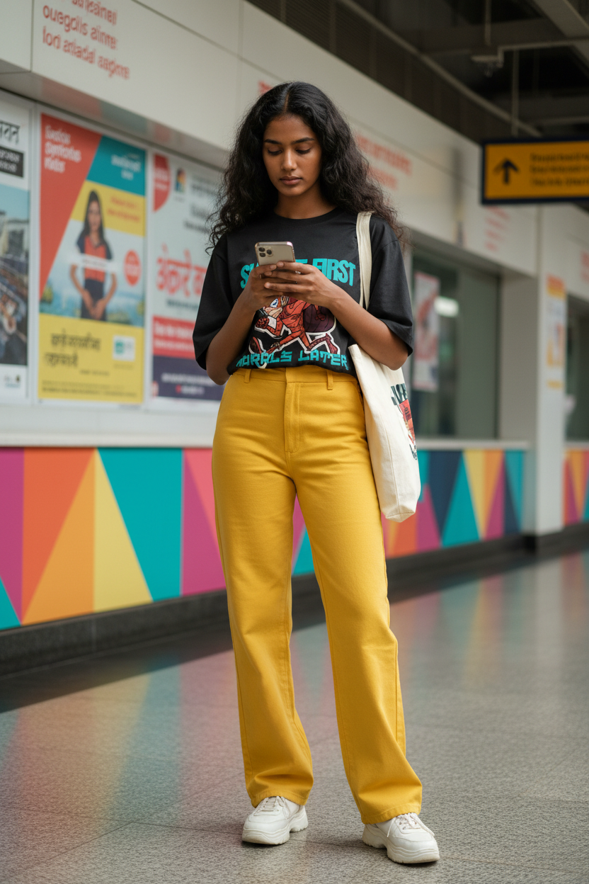 Lifestyle metro station female