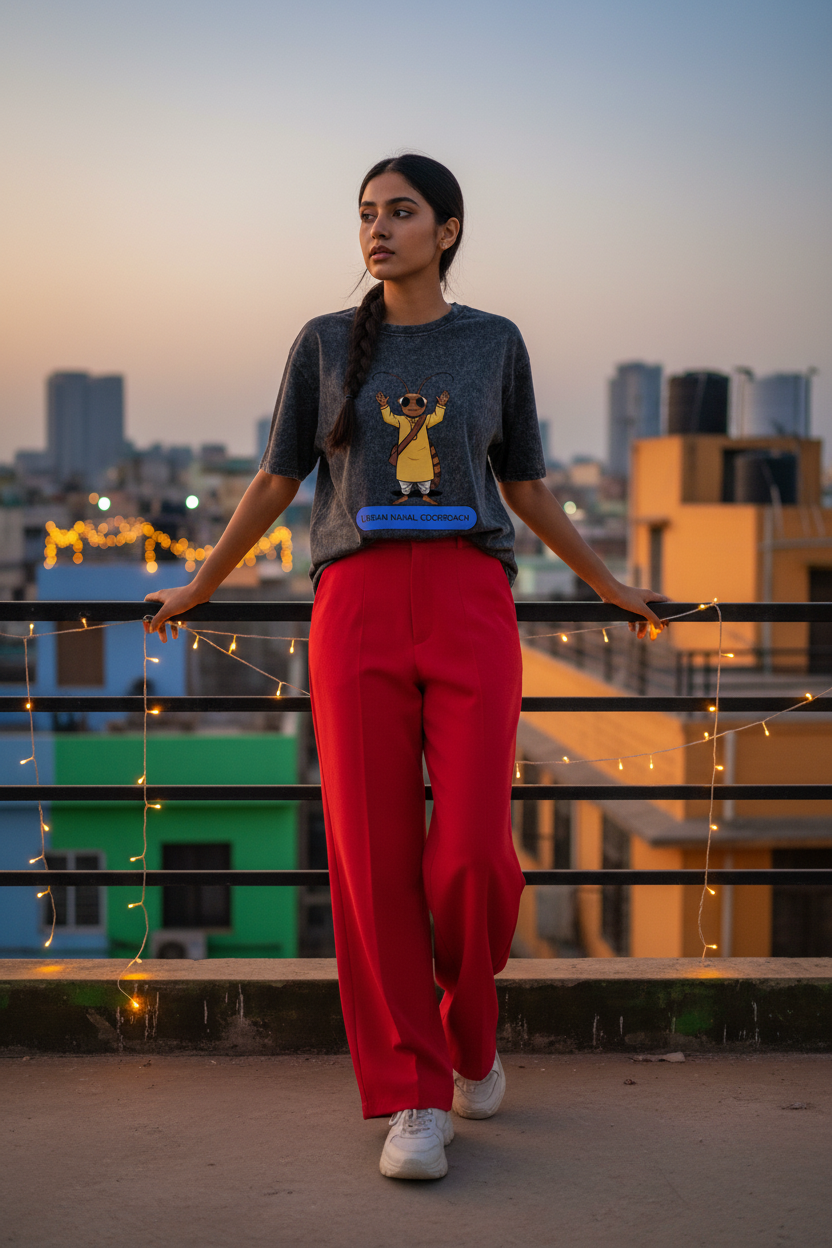Lifestyle rooftop dusk female