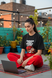 Lifestyle rooftop fairy lights female