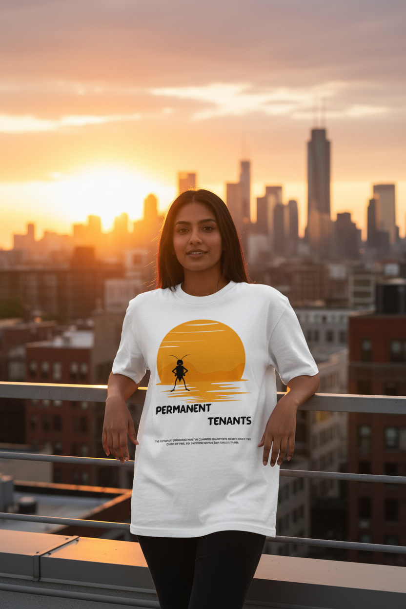 Lifestyle rooftop golden hour female