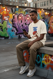 Lifestyle rooftop male raw hem