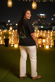 Lifestyle rooftop party female back