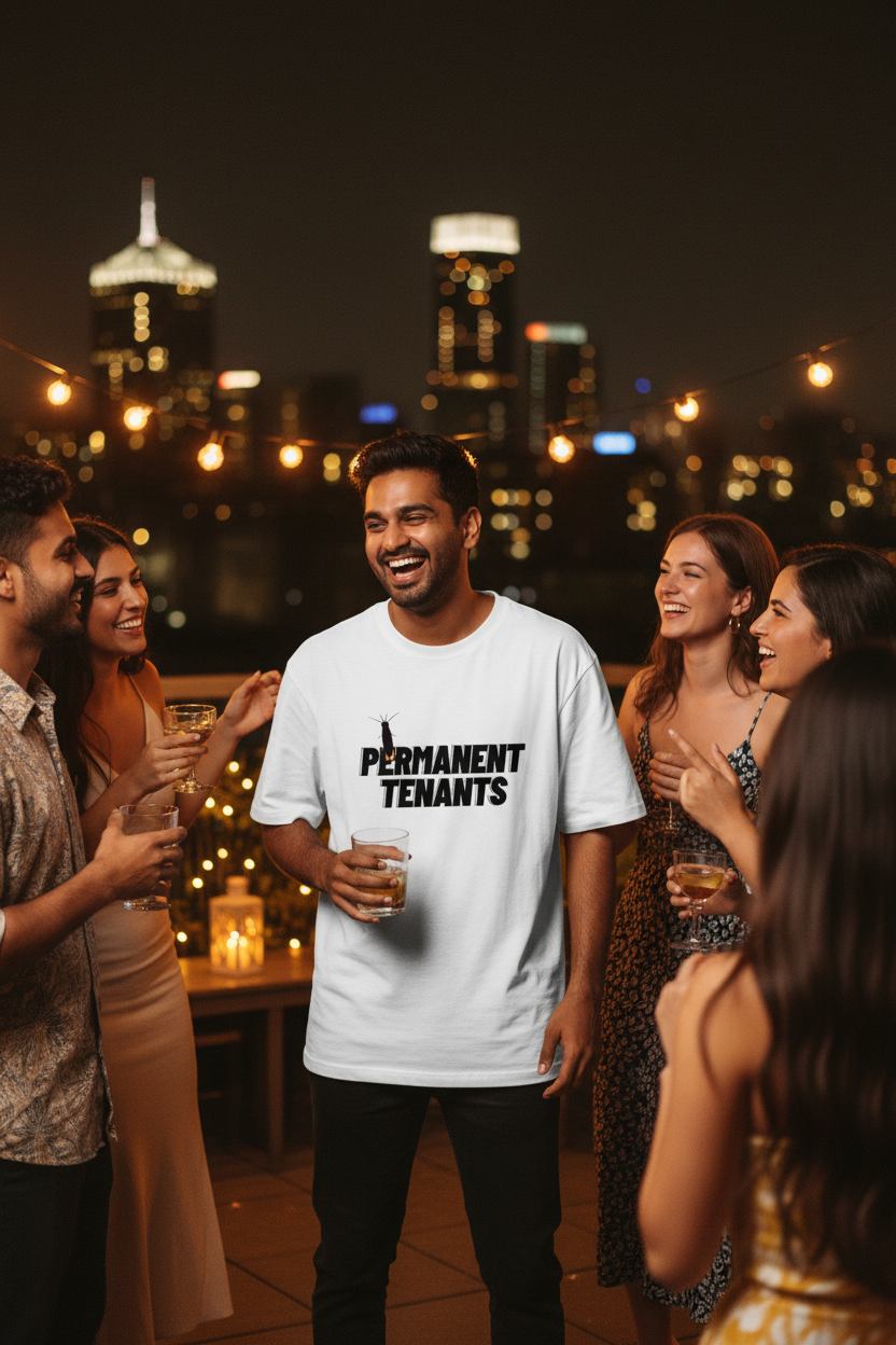 Lifestyle rooftop party male