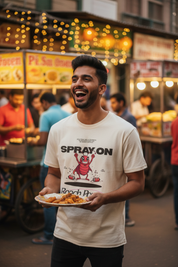 Lifestyle street food male raw hem