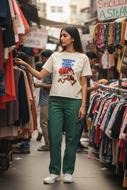 Lifestyle thrift market female raw hem