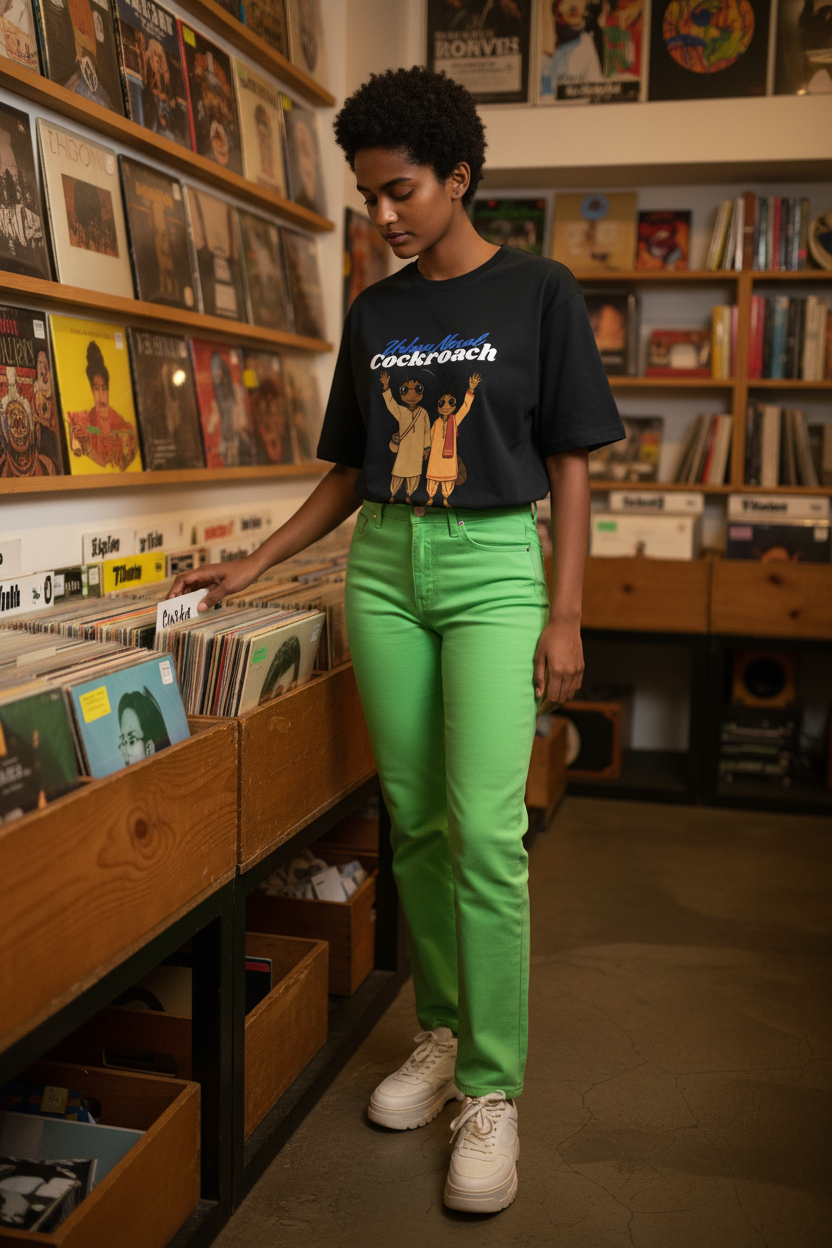 Lifestyle vinyl shop female