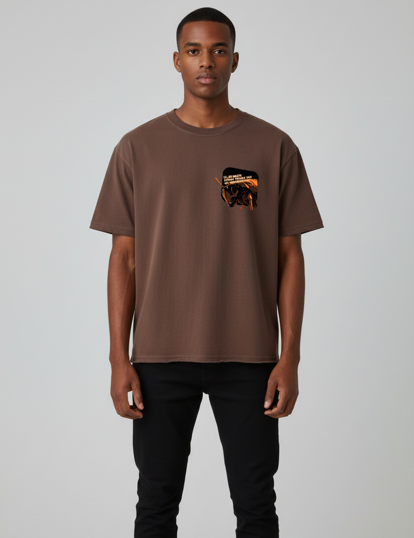 Male front view raw hem