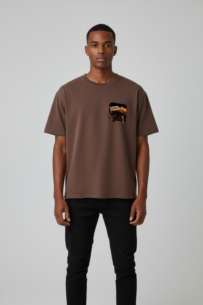 Male front view raw hem