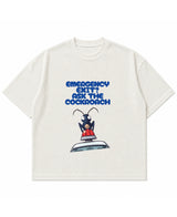 Cockroach Anime - Emergency exit? Ask the cockroach. (Off-white waffle boxy fit Front Design)