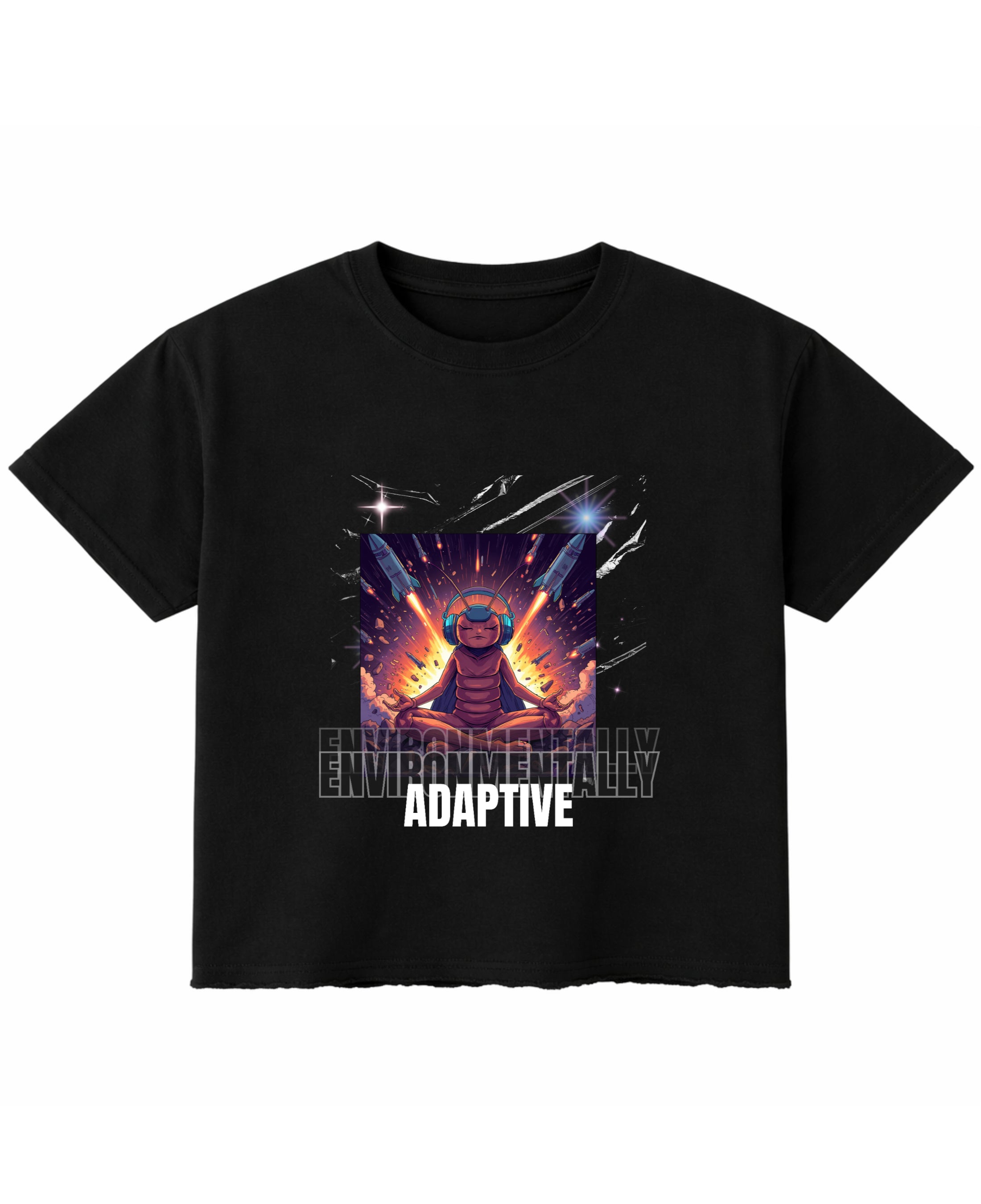 Black Boxy Fit T-shirt Front Design
