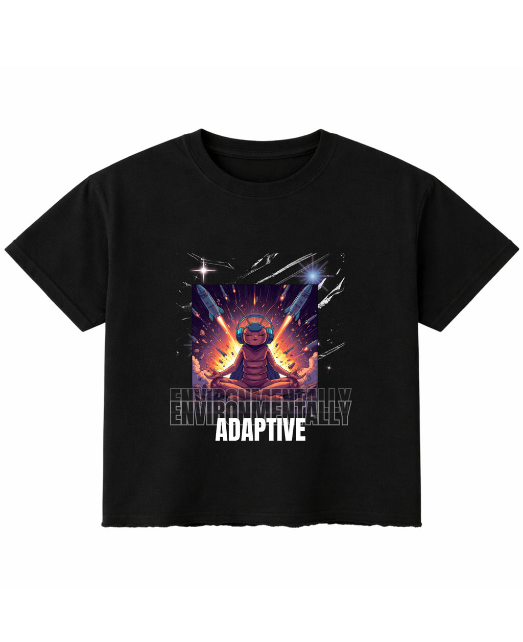 Black Boxy Fit T-shirt Front Design