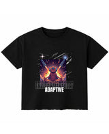Cockroach Anime - ENVIRONMENTALLY ADAPTIVE. (Black Boxy Fit T-shirt Front Design)