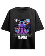 Cockroach Anime - ENVIRONMENTALLY ADAPTIVE. (Black Oversized T-shirt Front Design)