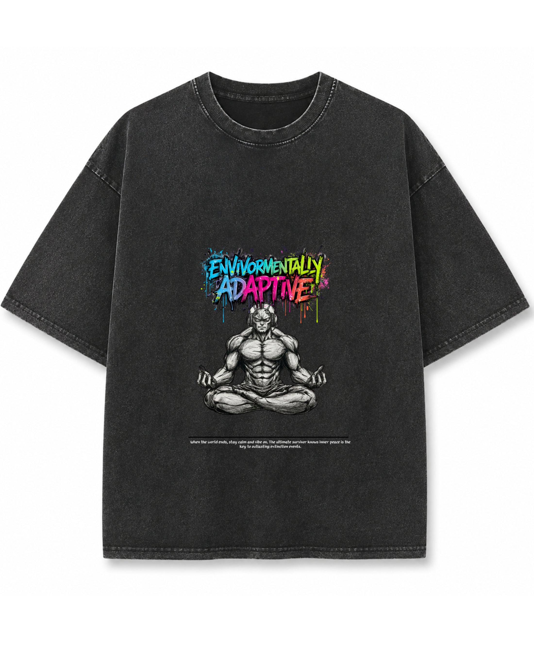 Vintage Fade Wash Oversized T-shirt Front Design