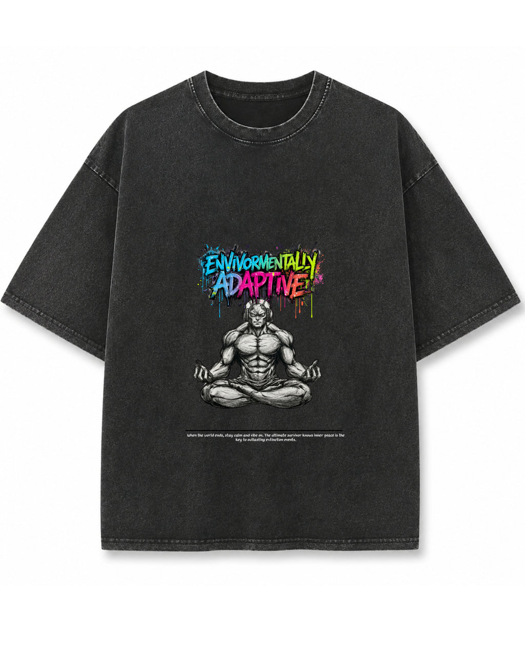 Vintage Fade Wash Oversized T-shirt Front Design