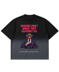 Black Ombré Wash Boxy Fit T-shirt Front Design
