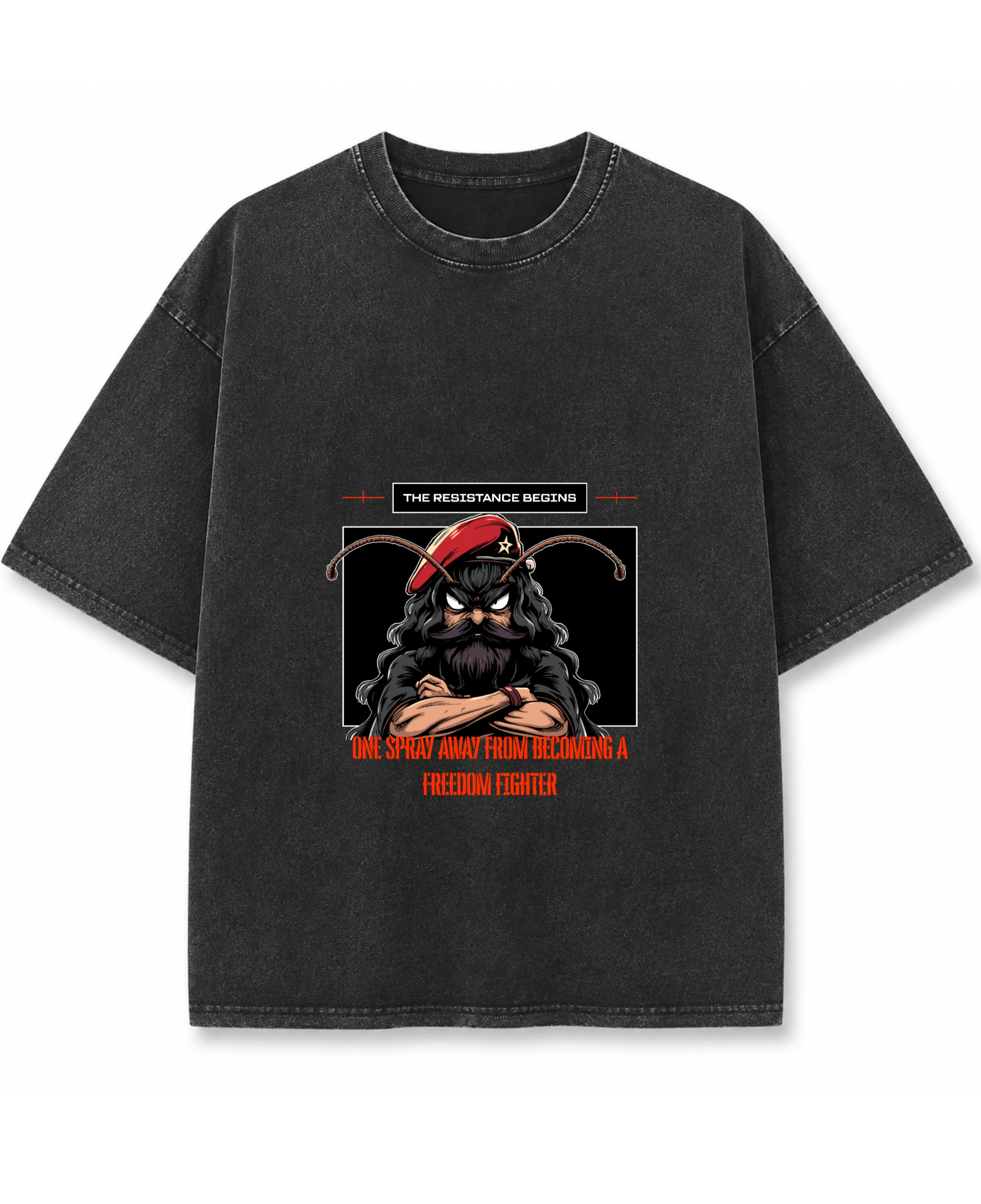 Vintage Fade Wash Oversized T-shirt Front Design