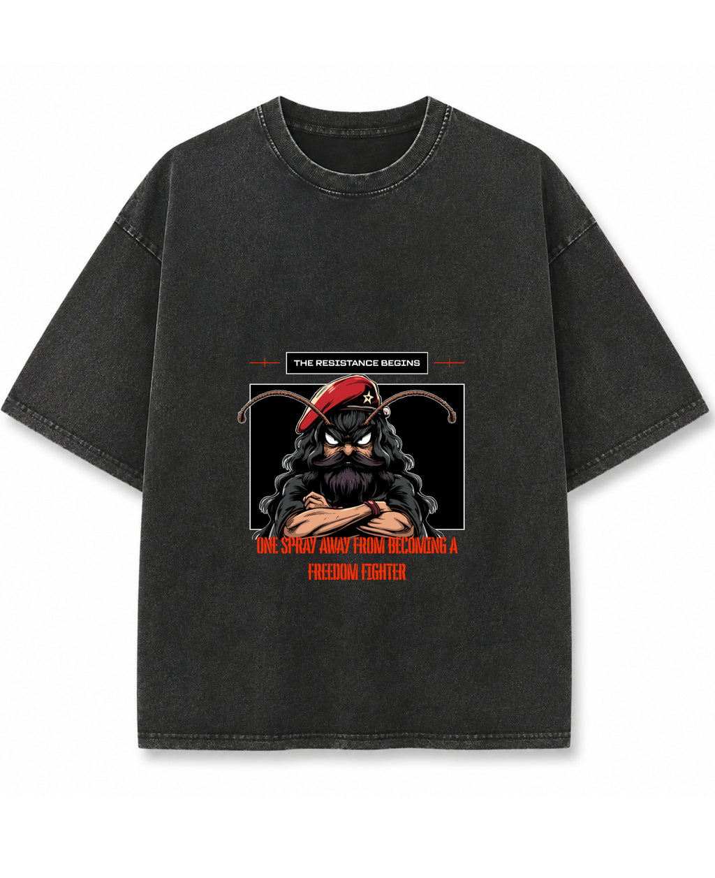 Vintage Fade Wash Oversized T-shirt Front Design
