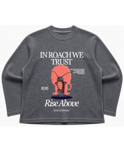 Acidwash waffle knit oversized full-sleeve Front Design