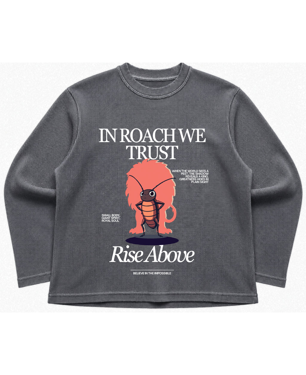 Acidwash waffle knit oversized full-sleeve Front Design