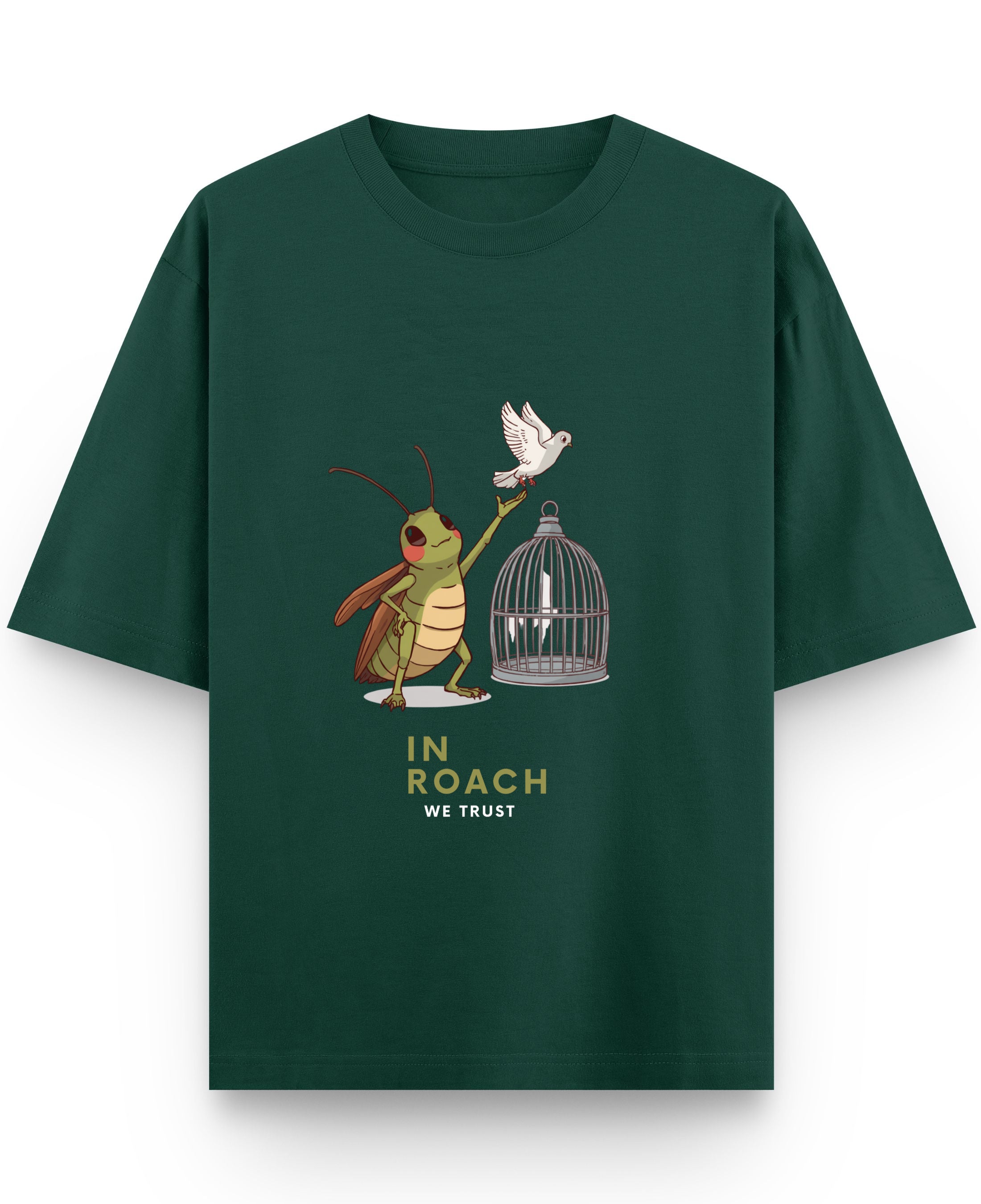 Bottle Green Oversized T-Shirt Front Design