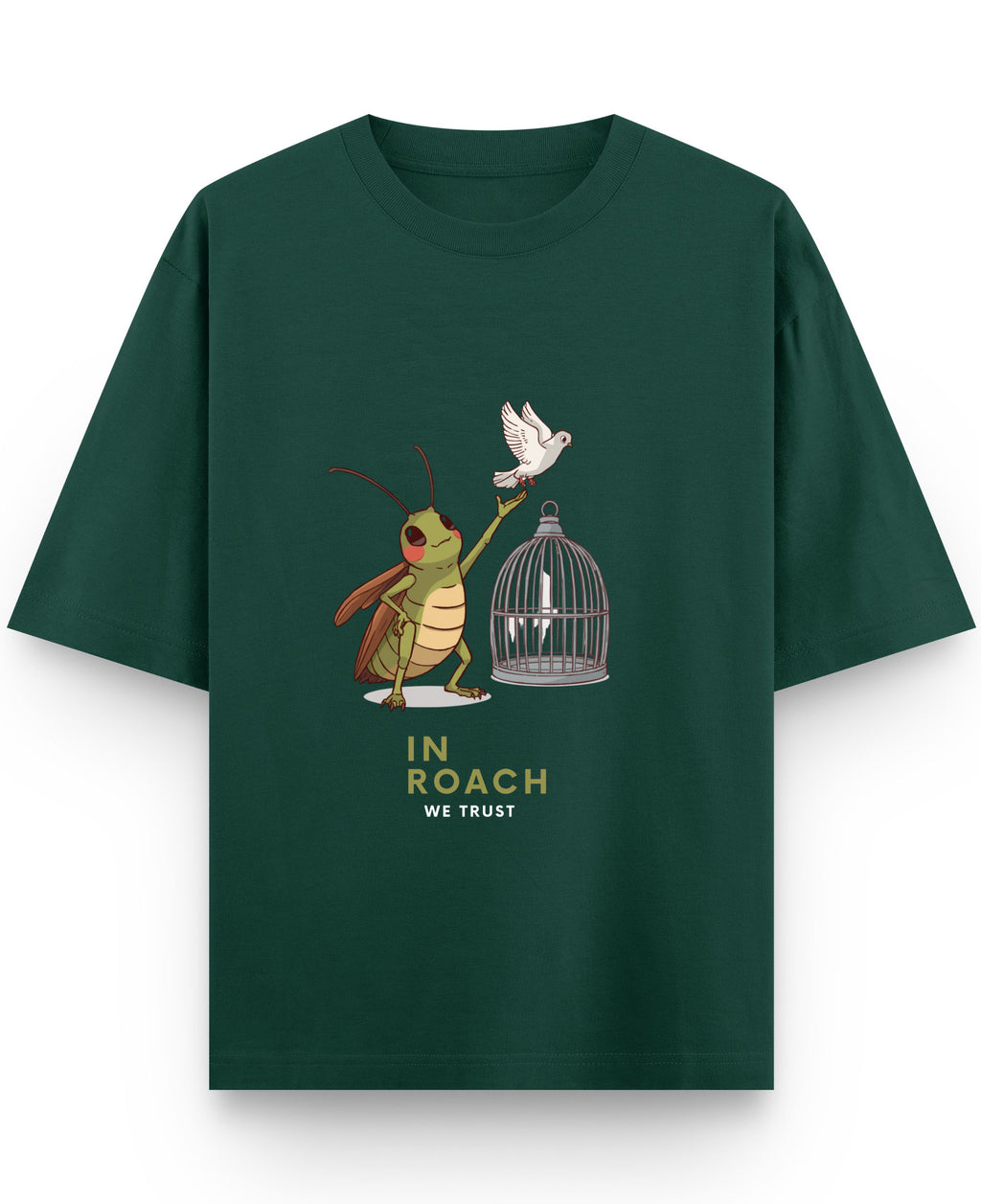 Bottle Green Oversized T-Shirt Front Design
