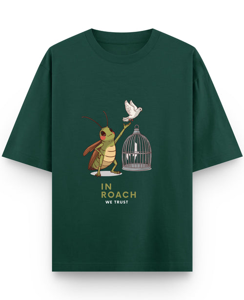 Bottle Green Oversized T-Shirt Front Design