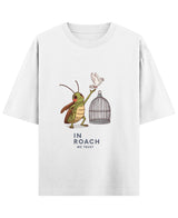 Cockroach Anime - IN ROACH WE TRUST. (White Oversized T-shirt Front Design)