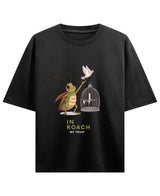 Cockroach Anime - IN ROACH WE TRUST. (Black Oversized T-shirt Front Design)