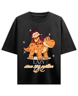 Cockroach Anime - LAZY SINCE 320 MILLION BC. (Black Oversized T-shirt Front Design)