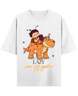 Cockroach Anime - LAZY SINCE 320 MILLION BC. (White Oversized T-shirt Front Design)