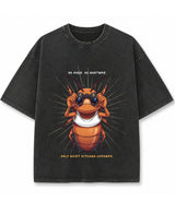 Cockroach Anime - Roaches seek moisture. (Vintage Fade Wash Oversized T-shirt Front Design)