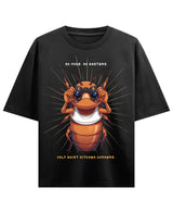 Cockroach Anime - Roaches seek moisture. (Black Oversized T-shirt Front Design)