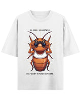 Cockroach Anime - Roaches seek moisture. (White Oversized T-shirt Front Design)