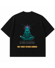 Black waffle boxy fit Front Design