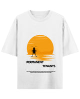 Cockroach Anime - Permanent Tenants. (White Oversized T-shirt Front Design)