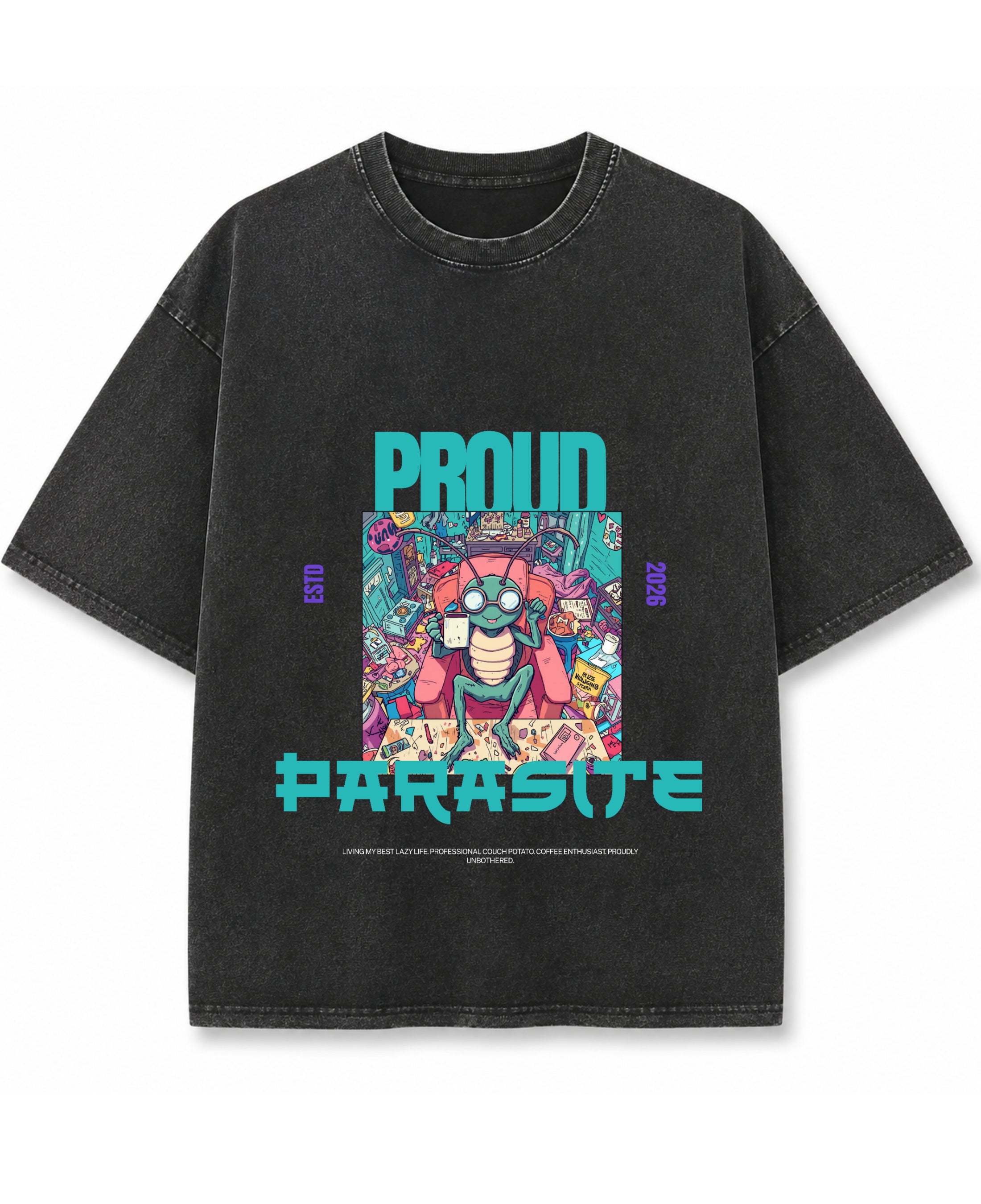 Vintage Fade Wash Oversized T-shirt Front Design